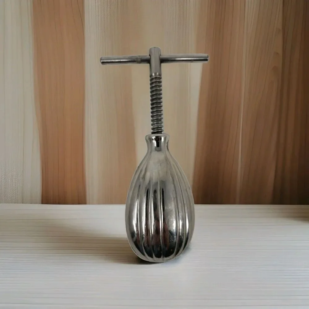 Vintage Nut Cracker Screw Type T-Handle Pineapple Shaped All Metal HMQ Style